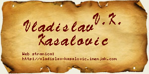 Vladislav Kasalović vizit kartica
